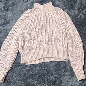 H&M Purple Lilac turtle neck Knit cropped Sweater size M